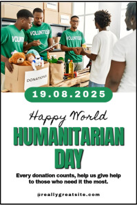 White Modern & Minimal World Humanitarian Day Template  Poster