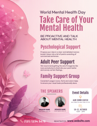 White World Mental Health Day Flyer Template