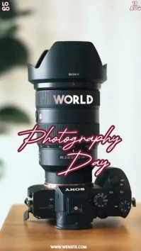 White Modern & Minimal World Photography Day Reel do Instagram template