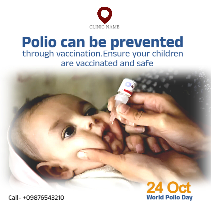 White Modern & Minimal World Polio Day  Instagram Post template