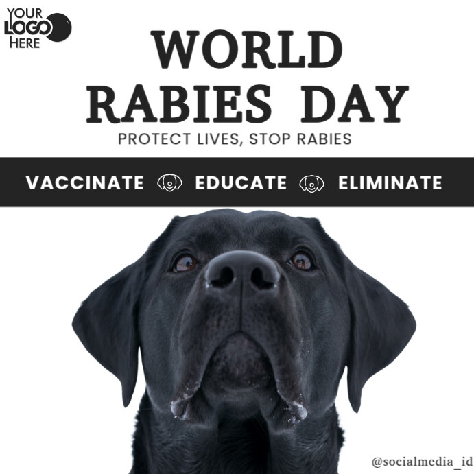 White Modern & Minimal World Rabies Day Instagram Post template
