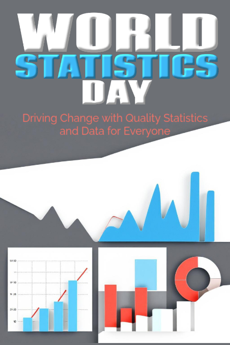 White Modern & Minimal World Statistics Day Poster template