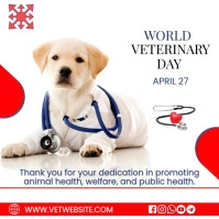White Modern & Minimal World Veterinary Day Poster | April 27 | Celebrate Animal Health & Public Wel template