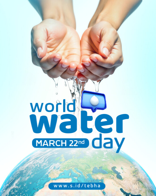 White Modern & Minimal World Water Day  Instagram Portrait template