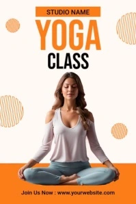 White Modern & Minimal Yoga Class Poster template