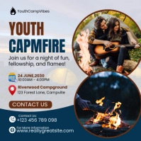 White Modern & Minimal Youth Camp Fire Instagram Post Wpis na Instagrama template