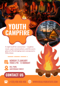 White Modern & Minimal Youth Campfire A2 template
