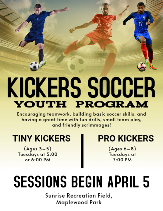 Copy of White Modern & Minimal Youth Soccer Program Flyer | PosterMyWall