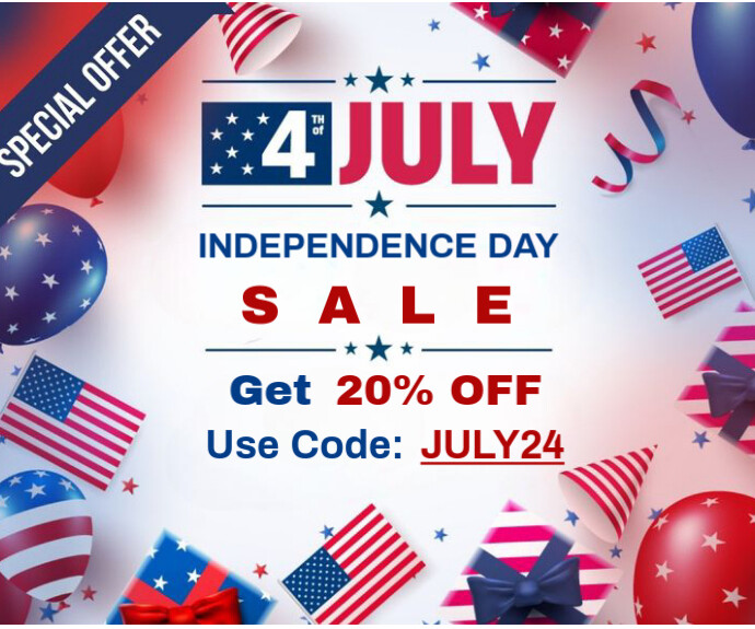 White Modern & Minimal 4th Of July Sale Medium Rectangle Rettangolo medio template