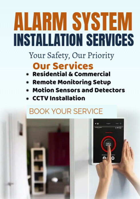 View of Copy of White Modern & Minimal Alarm System Installation Services A2 ...