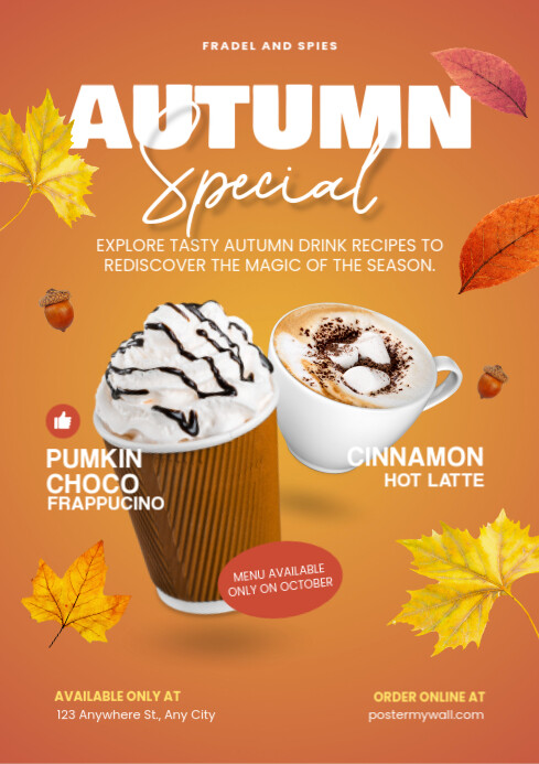 White Modern & Minimal Autumn Special Menu A4 template