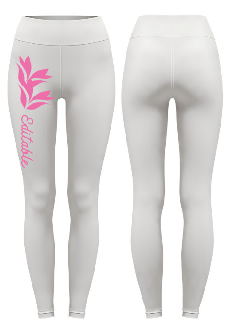 White modern & minimal back and front Mockup womens leggings in transparent background template A3