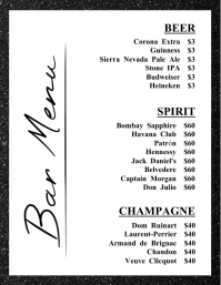 White Modern & Minimal Bar Menu Flyer (us Let template