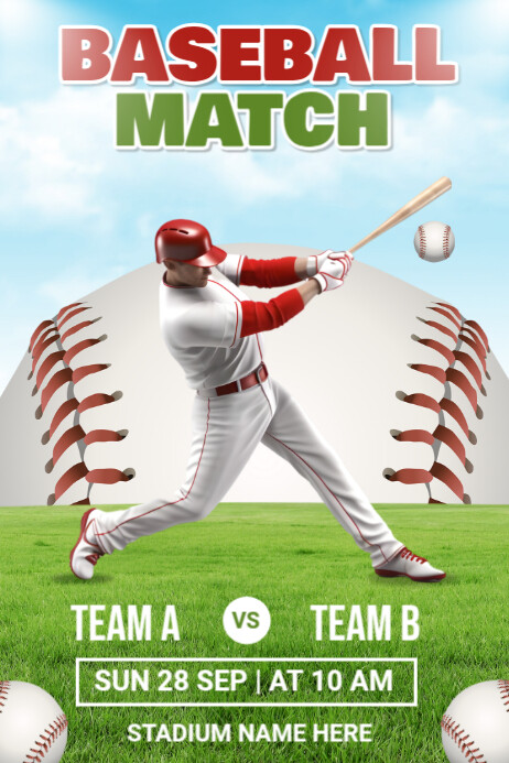 Copia de White Modern & Minimal Baseball Match Poster | PosterMyWall
