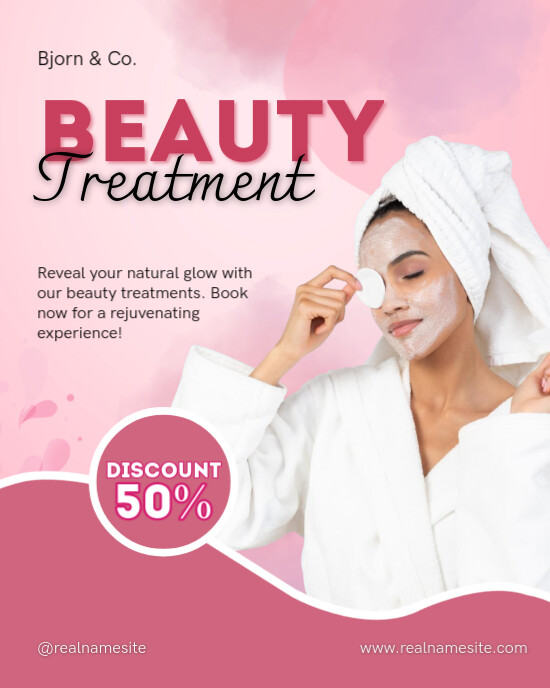 White Modern & Minimal Beauty Treatment Instagram Portrait template