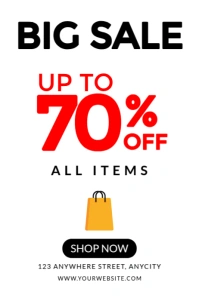 White Modern & Minimal Big Sale Extravaganza – Huge Discounts On All Products! Poster template