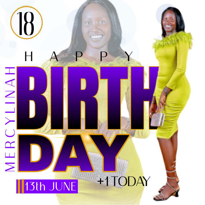 White Modern & Minimal Birthday Instagram Pos template