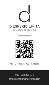 White Modern & Minimal Black And White Modern Minimal Qr Code Business Card Vertical Template Design