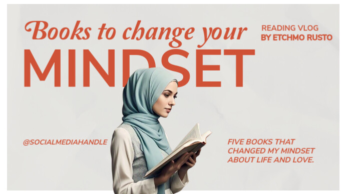 White Modern & Minimal Books To Change Your Mindset  Youtube Thumbnail template