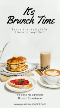 White Modern & Minimal Brunch Time Instagram Story template