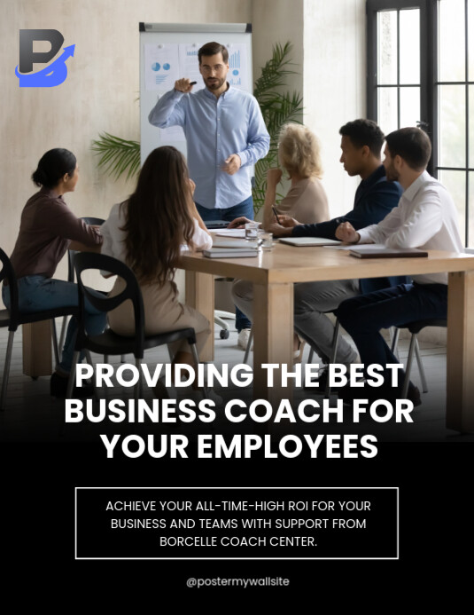 White Modern & Minimal Business Coaching Pamflet (letter As) Ulotka (US Letter) template