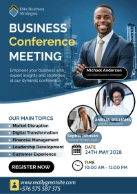 White Modern & Minimal Business Conference Me A6 template