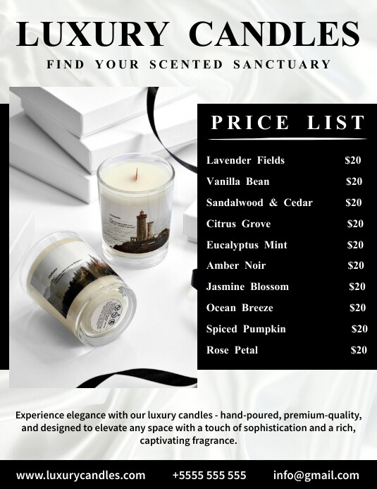 White Modern & Minimal Candle Making Small Bu Flyer (US Letter) template