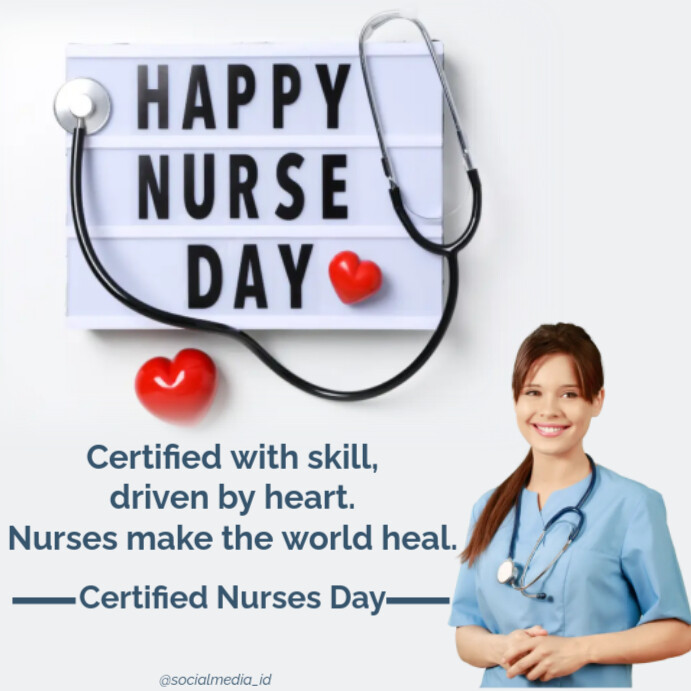 White Modern & Minimal Certified Nurses Day Instagram Post template