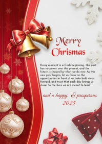 White Modern & Minimal Christmas Card A5 template