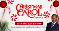 White Modern & Minimal Christmas Carol Service Invitation Facebook Ad template