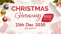 White Modern & Minimal Christmas Give Away Digital Display (16:9) template