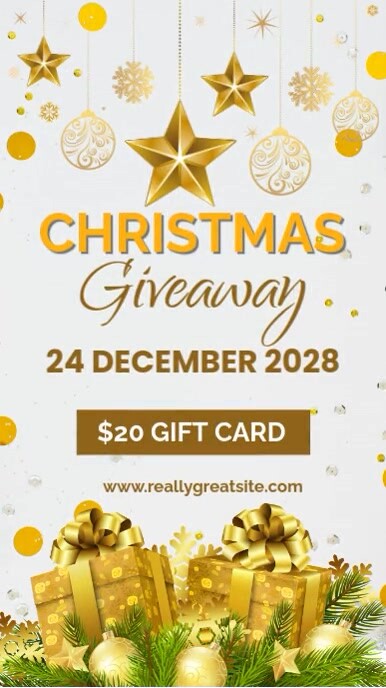 White Modern & Minimal Christmas Giveaway Instagram Story template