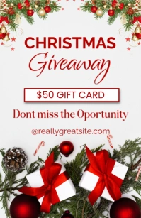 White Modern & Minimal Christmas Giveaway Tabloid template
