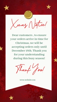 White Modern & Minimal Christmas Notice Instagram Story template