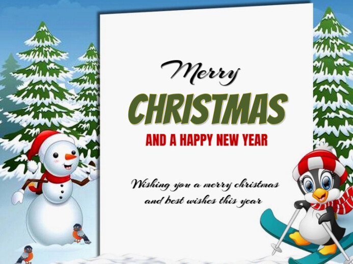 White Modern & Minimal Christmas Poster Yard Sign Znak podwórkowy template
