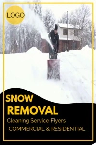 White Modern & Minimal Cleaning Service Flyers . Snow Removal Poster Affiche template