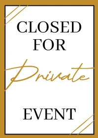White Modern & Minimal Closed For Private Eve A3 template