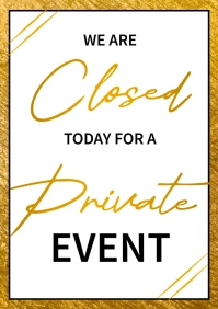 White Modern & Minimal Closed For Private Eve A3 template