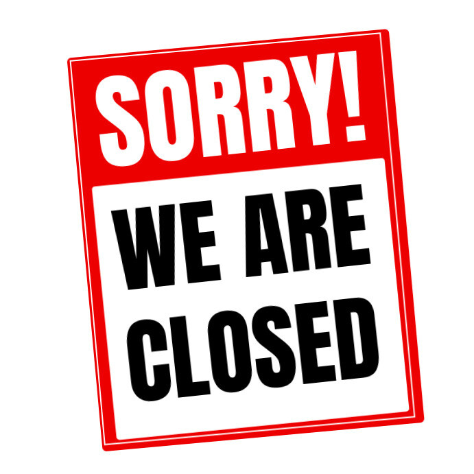 White Modern & Minimal Closed Sign Square (1:1) template