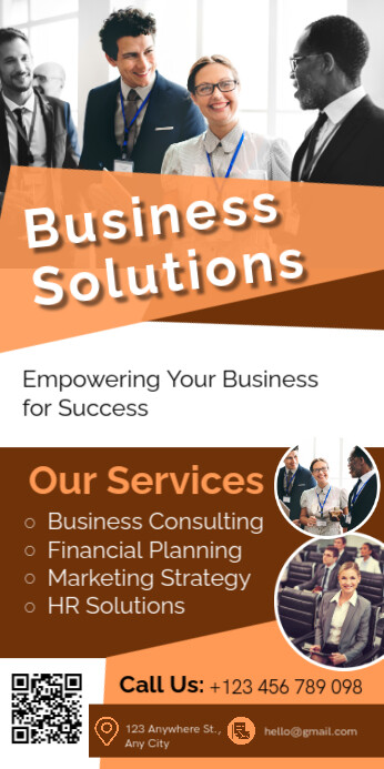 White Modern & Minimal Comprehensive Business Services Roll Up Banner 3' × 6' template