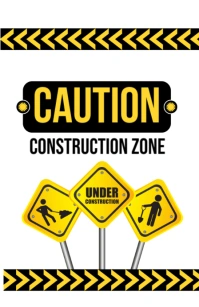 White Modern & Minimal Construction Zone Tabloid template
