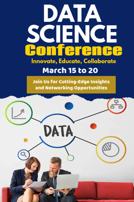White Modern & Minimal Data Science Conference Poster template