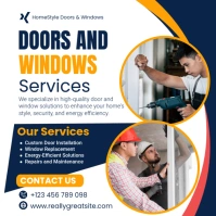 White Modern & Minimal Doors And Windows Services Instagram Post template
