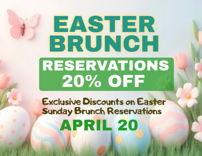 White Modern & Minimal Easter Brunch Invitation Flyer (us Letter) template