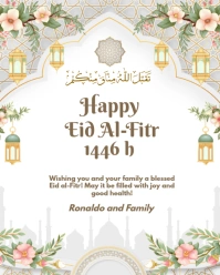 White Modern & Minimal Eid Al Fitr Instagram Portrait template