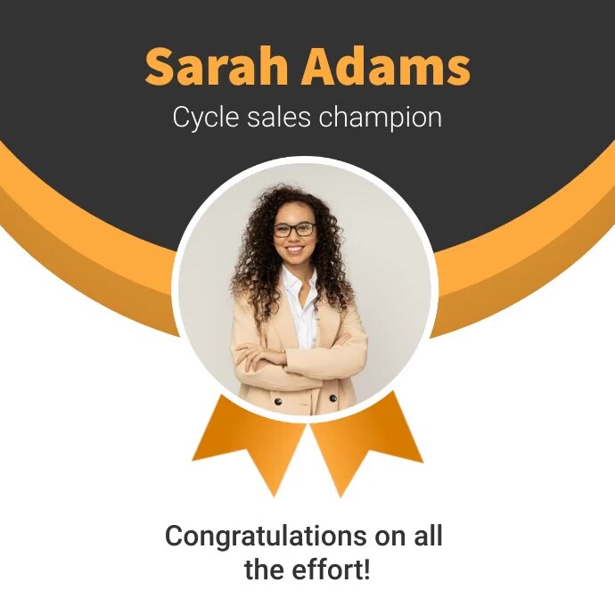 White Modern & Minimal Employee Of The Month Instagram Post template