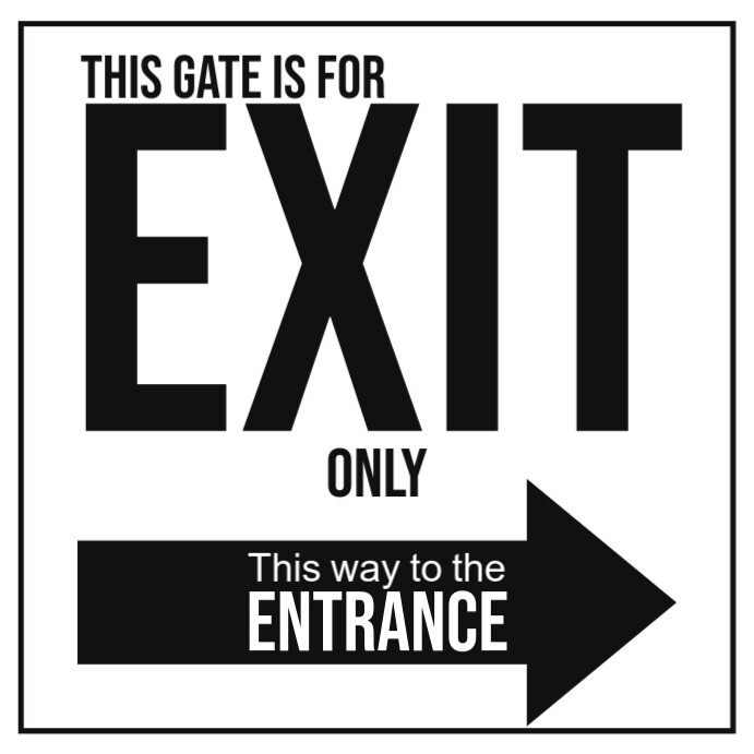White Modern & Minimal Exit Only Notice Signage Square (1:1) template