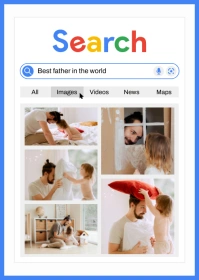 White Modern & Minimal Father's Day Photo Col A6 template