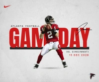White Modern & Minimal Football Gameday Medium Rectangle template