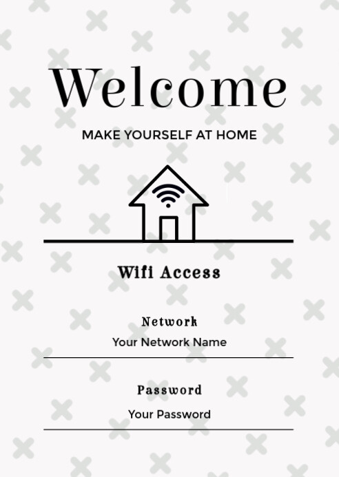 White Modern & Minimal Free Wifi Connection A6 template